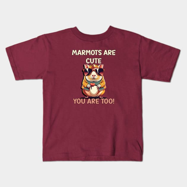 Marmot Lover Marmots Are Cute So Are You Kids T-Shirt by tamdevo1